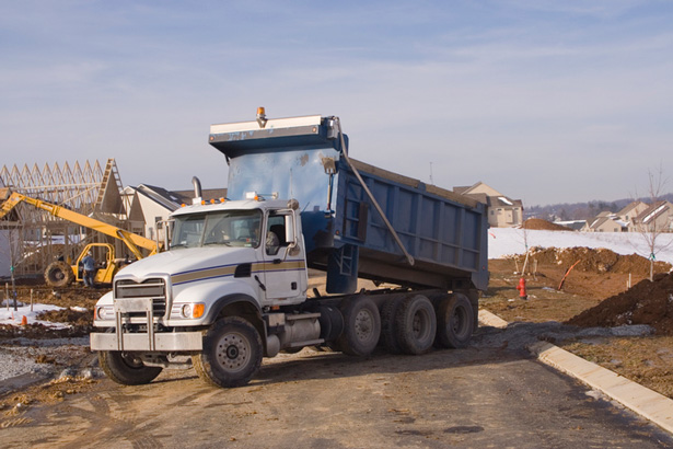 Working Dump Truck on Contstruction Site